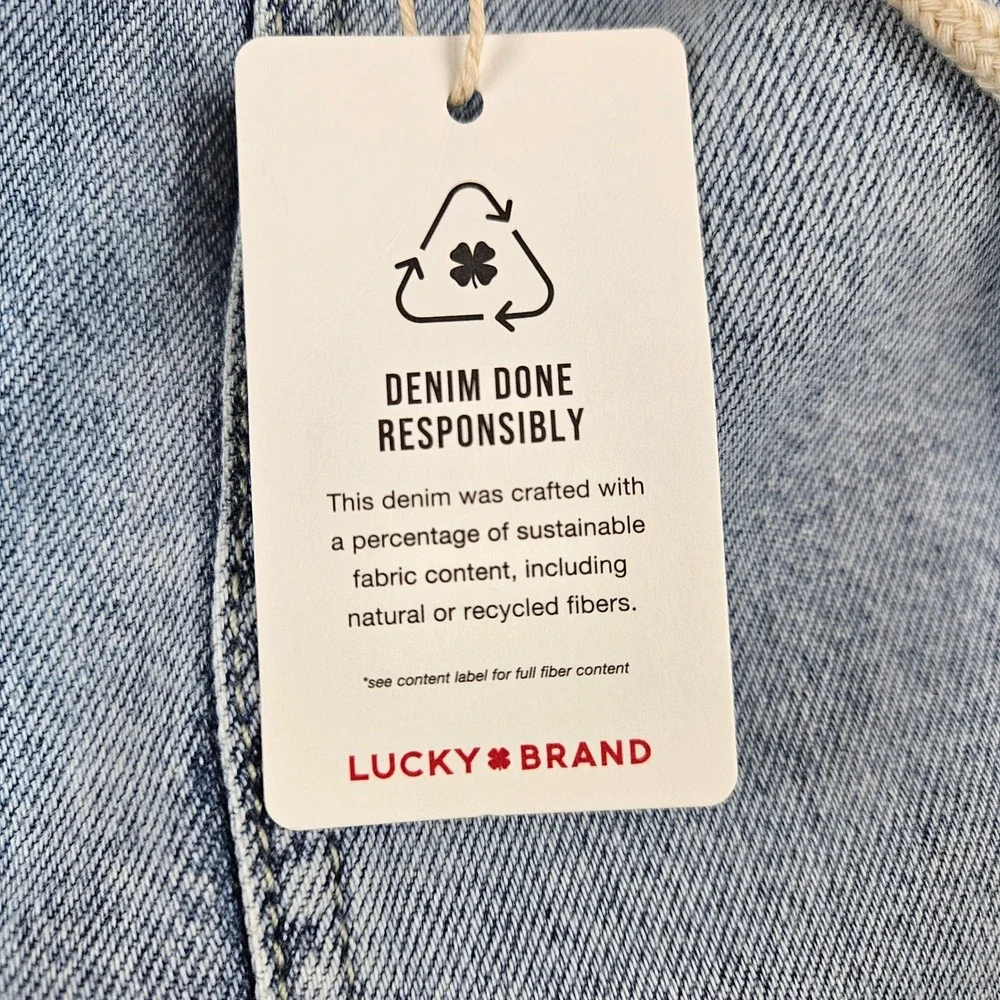 Lucky Brand Womens Wide Leg Utility Drawstring Jeans Light Wash Raw Hem Small